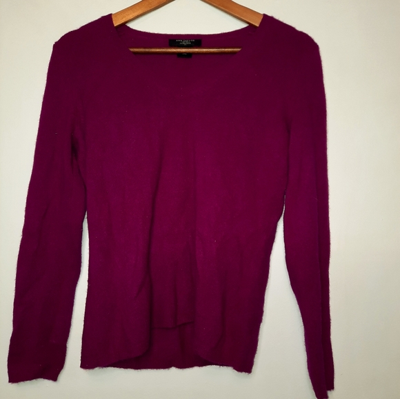 Ann Taylor Cashmere Purple/ deep pink Sweater - Picture 4 of 6